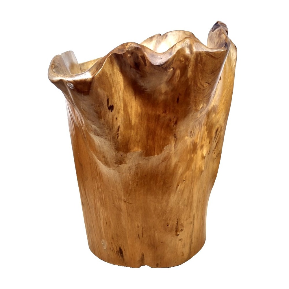 Handcrafted Maple Burl Wood Vessel Rustic Vase Planter Centerpiece Cabincore